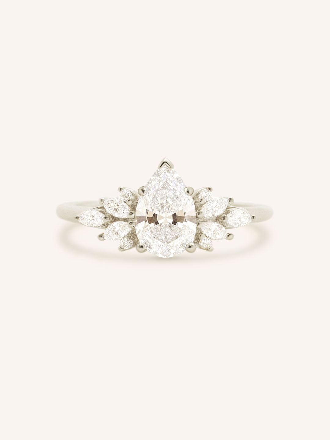 Janess Pear Shape Diamond Cluster Engagement Ring