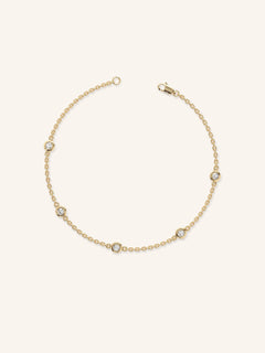 Pixley Diamond Five Bezel Station Bracelet