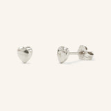 Bubble Heart Gold Stud Earrings