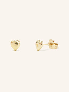 Bubble Heart Gold Stud Earrings