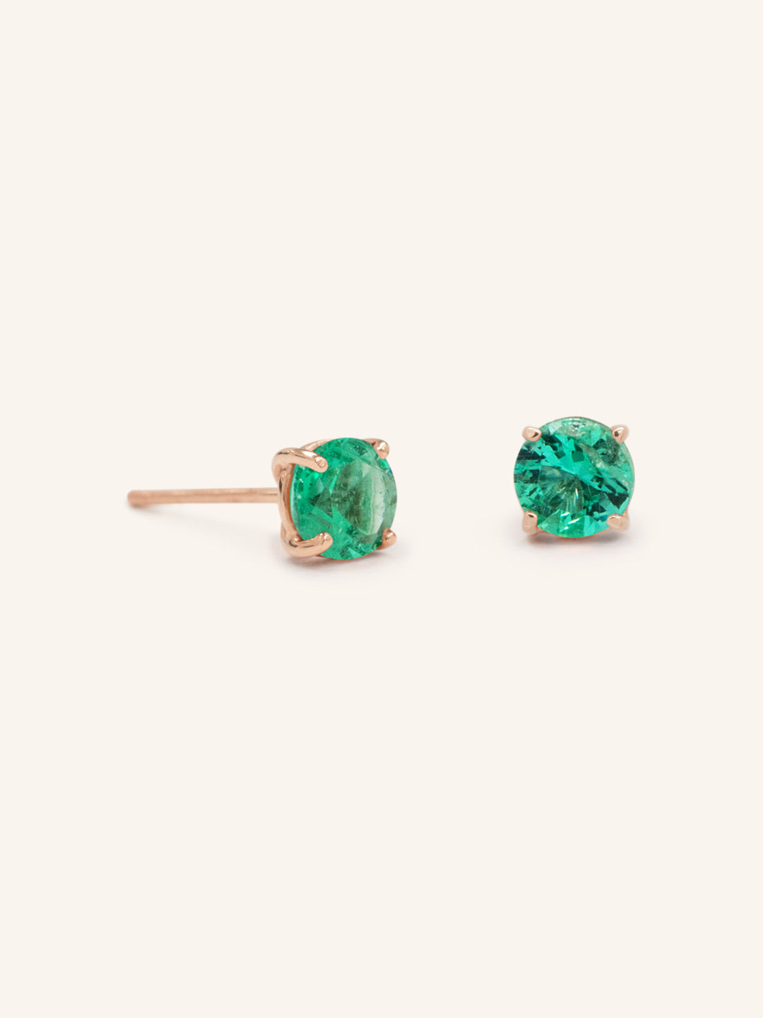 Perfect Autumn Emerald Stud Earrings
