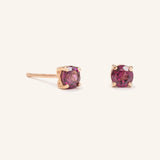 Perfect Autumn Rhodolite Garnet Stud Earrings