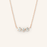 Three Stone White Sapphire Necklace