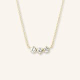 Three Stone White Sapphire Necklace