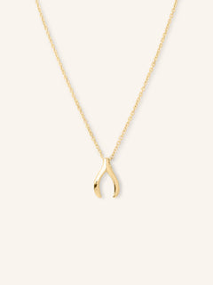 Lucky Wishbone Gold Necklace