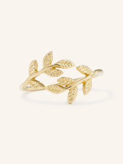 Olive Double Leaf Ring