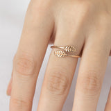 Just Like Fall Open Leaf Ring