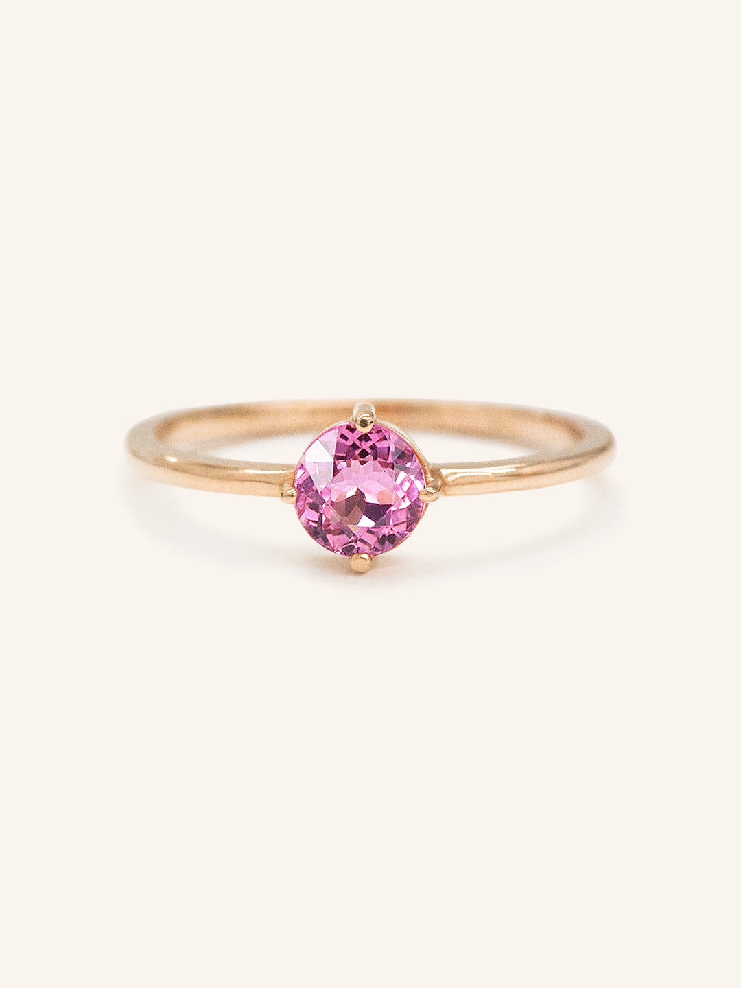 California Poppy Pink Tourmaline Ring