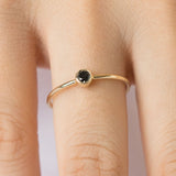 Butterum Round Black Diamond Ring