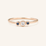 Sweet Pea Diamond Blue Sapphire Ring