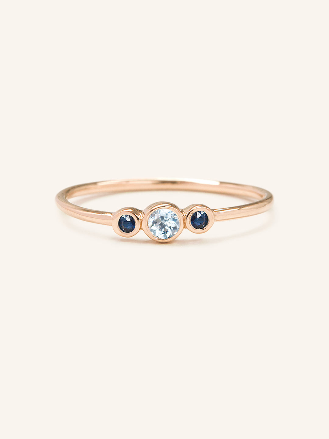 Sweet Pea Aquamarine Blue Sapphire Ring