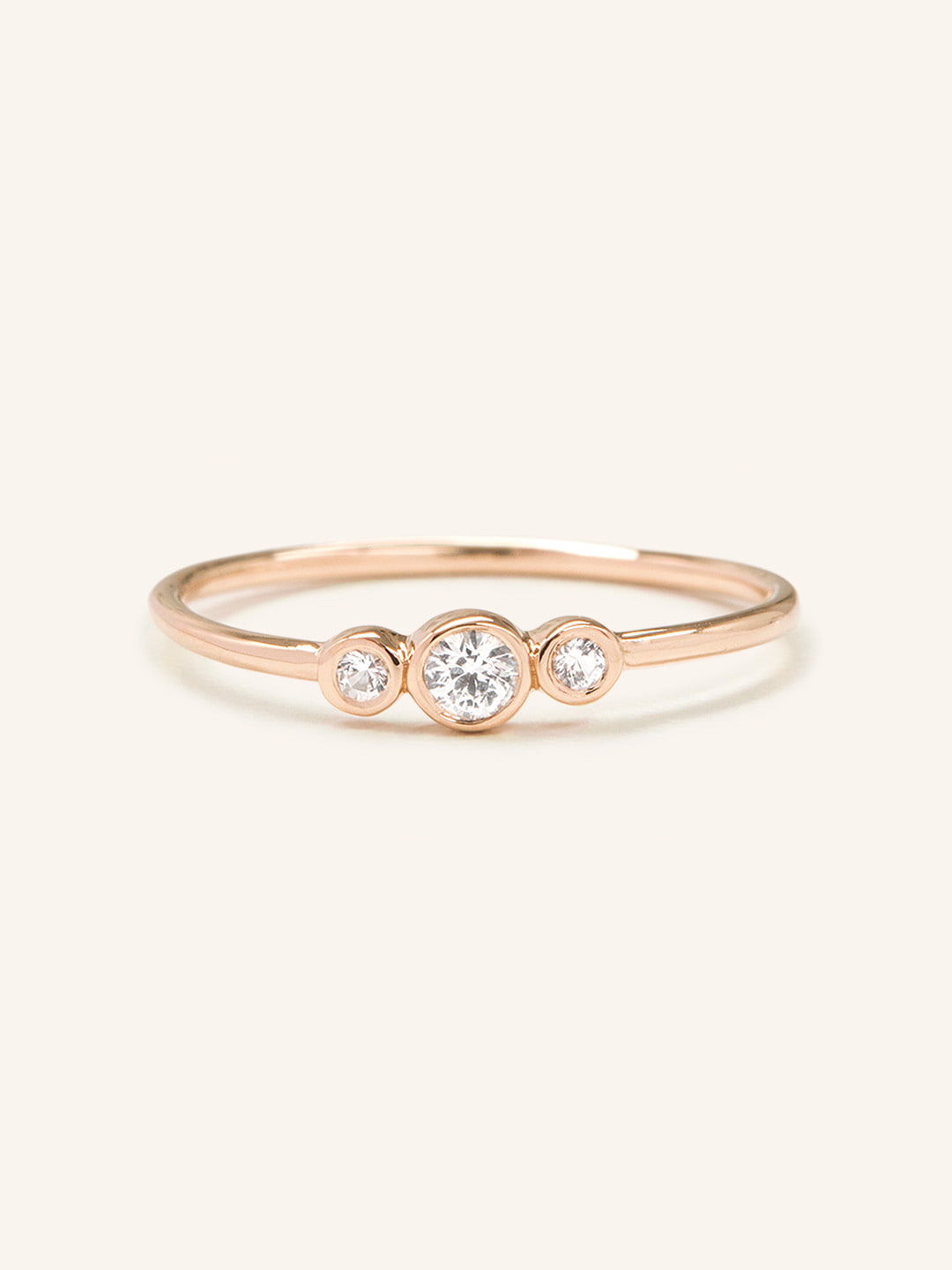 Sweet Pea White Sapphire Bezel Ring