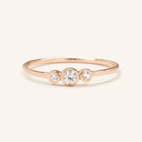 Sweet Pea White Sapphire Bezel Ring