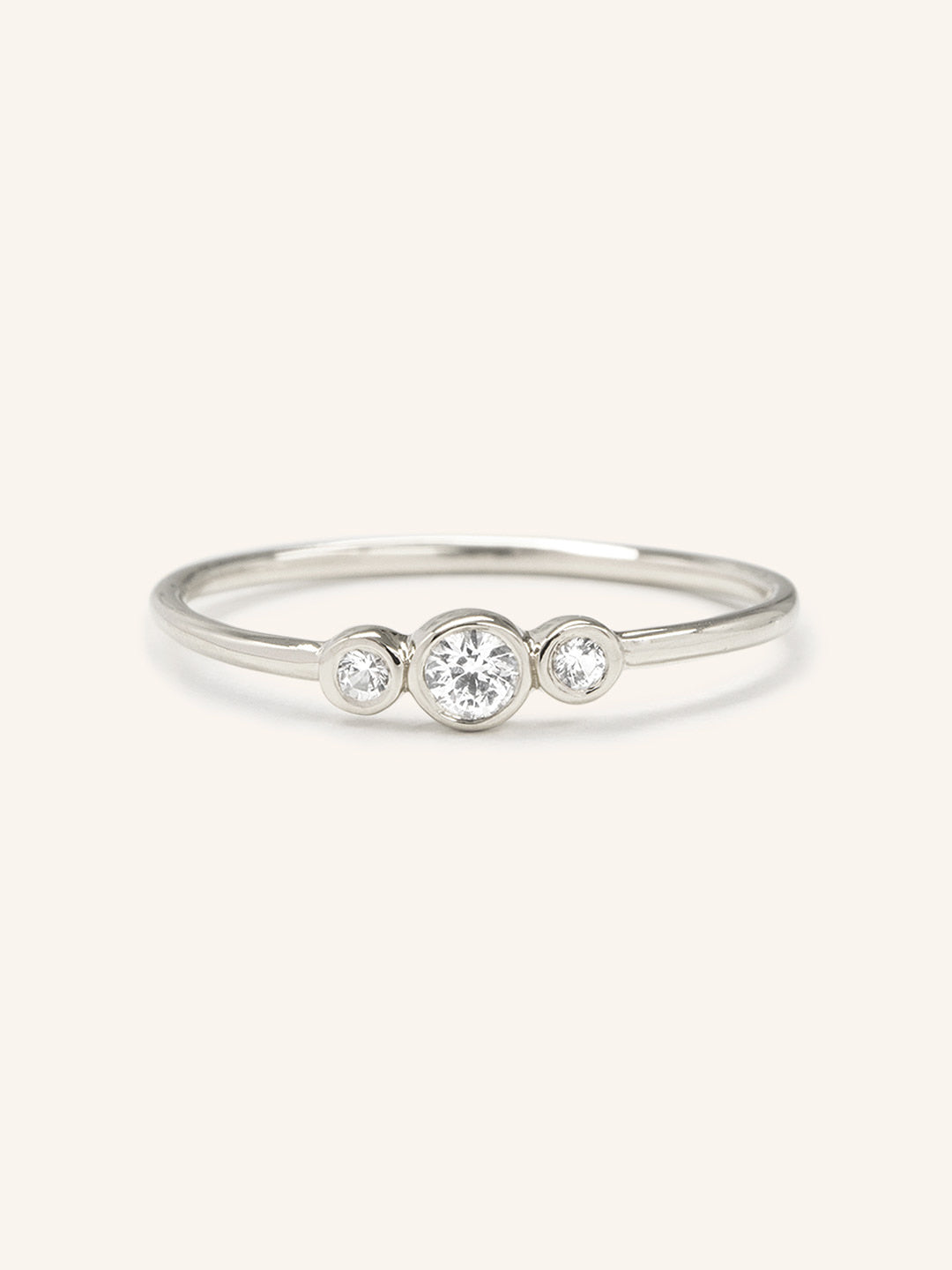 Sweet Pea White Sapphire Bezel Ring