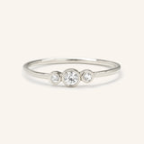 Sweet Pea White Sapphire Bezel Ring