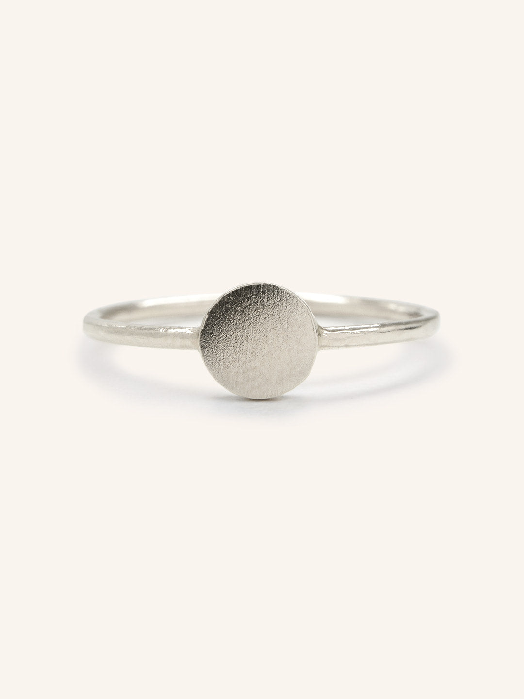 Engravable Gold Circle Disc Ring