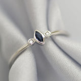 Fall Garden Blue Sapphire Diamond Ring