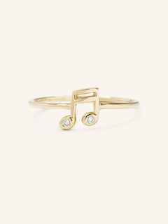 Musical Sixteenth Note Diamond Ring