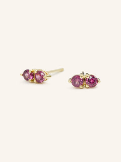 Sweet Clarity Rhodolite Garnet Stud Earrings