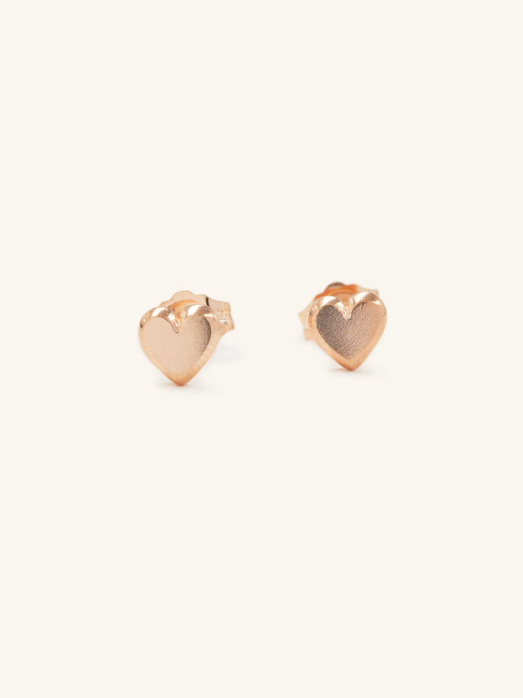 Beveled Heart Stud Earrings
