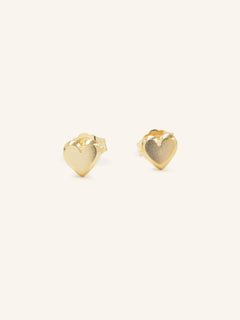 Beveled Heart Stud Earrings