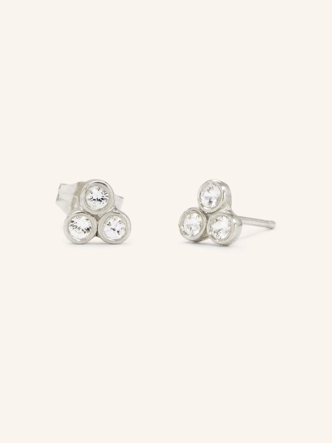 Everlasting White Sapphire Bezel Stud Earrings