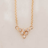 Warm Autumn Bezel Set Diamond Triangle Necklace