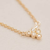 Warm Autumn Bezel Set Diamond Triangle Necklace