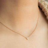 Warm Autumn Bezel Set Diamond Triangle Necklace