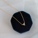 Warm Autumn Bezel Set Diamond Triangle Necklace