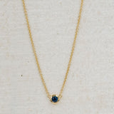 Fall into Autumn Blue Sapphire Necklace