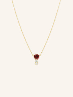Blushing Rose Necklace - Red Garnet