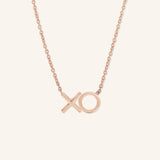 XO Hugs and Kissing Gold Necklace