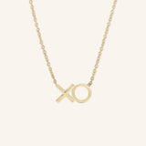 XO Hugs and Kissing Gold Necklace