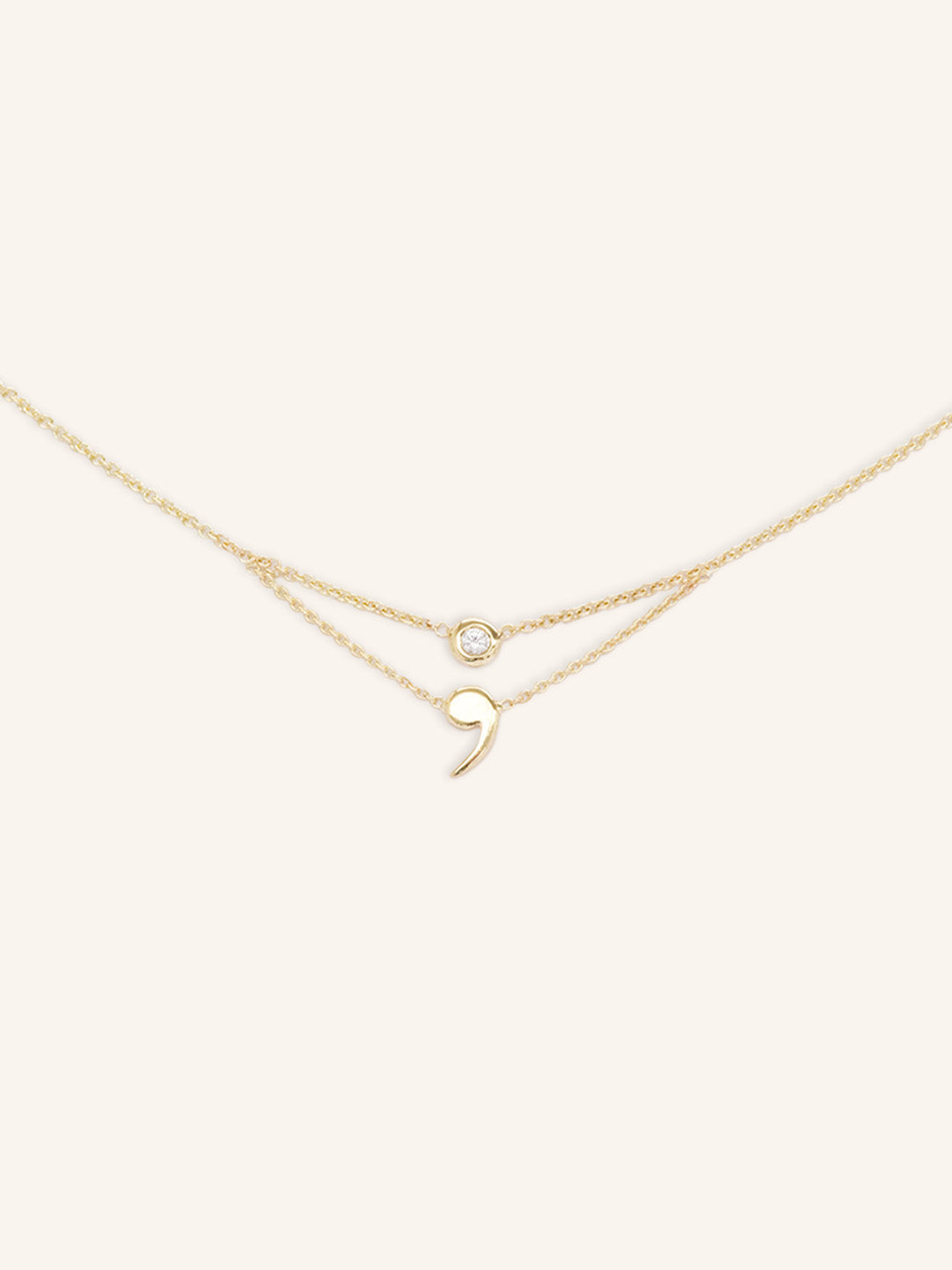 Semicolon White Sapphire Necklace