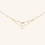 Semicolon White Sapphire Necklace