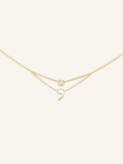 Semicolon White Sapphire Necklace