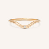 Sea Salt Single Diamond Curved Ring