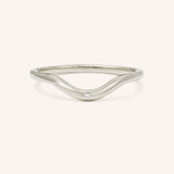 Sea Salt Single Diamond Curved Ring
