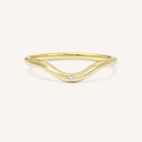 Sea Salt Single Diamond Curved Ring