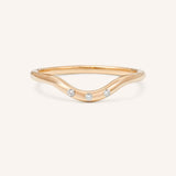 Sea Salt Three Diamond Curved Ring