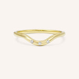 Sea Salt Three Diamond Curved Ring