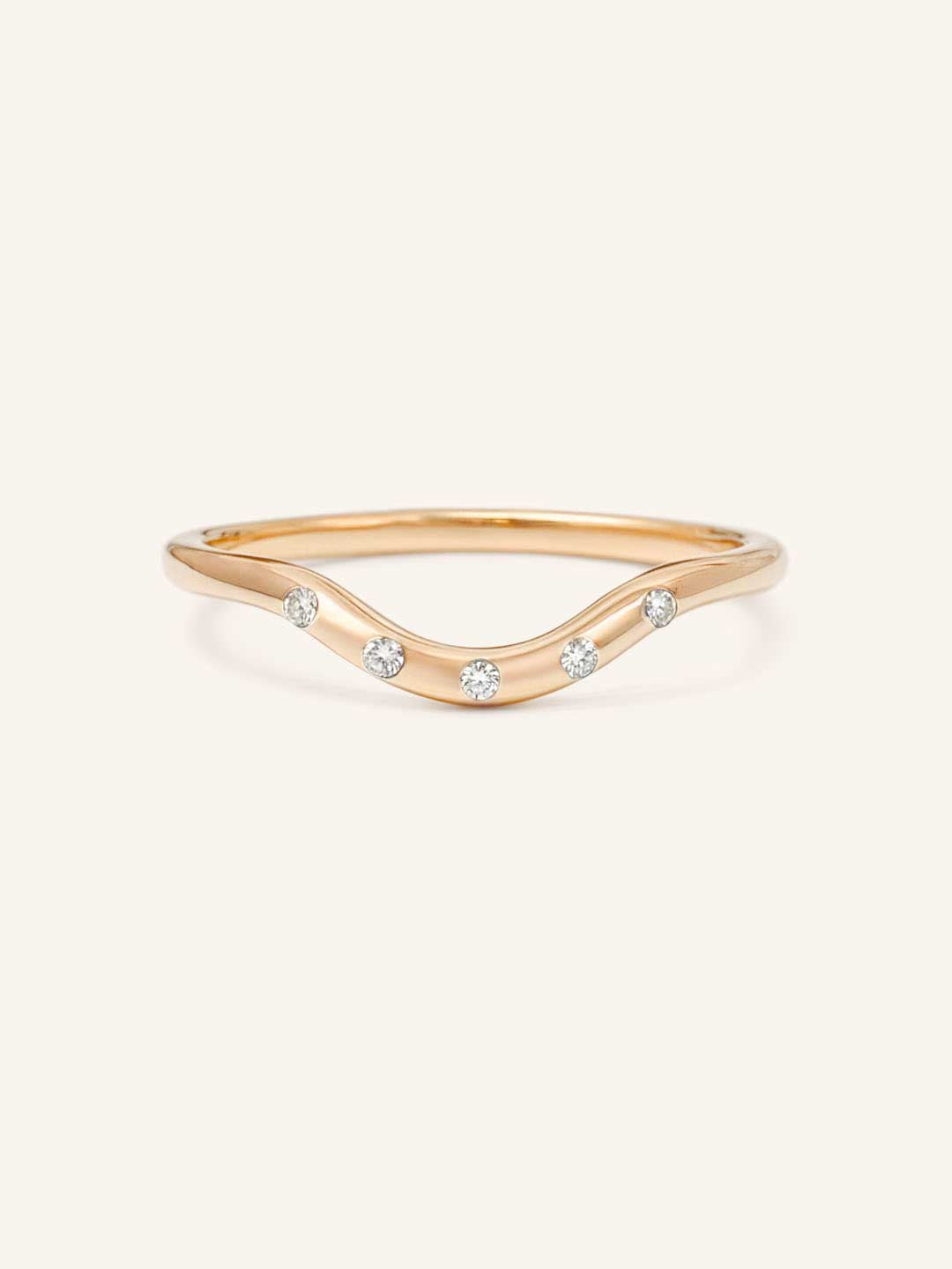 Sea Salt Five Diamond Curved Ring