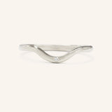 Sea Salt Single Diamond Curved Ring