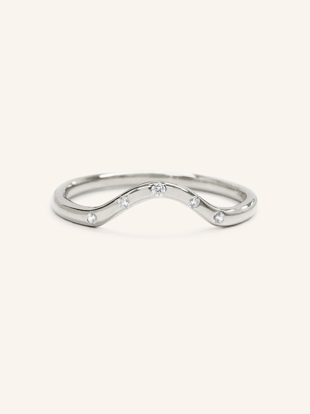Sea Salt Five Diamond Curved Ring
