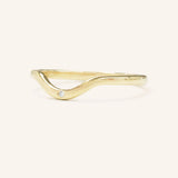 Sea Salt Single Diamond Curved Ring