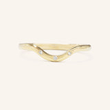 Sea Salt Three Diamond Curved Ring