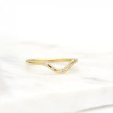 Sea Salt Five Diamond Curved Ring