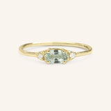 Celestia Green Sapphire Diamond Ring