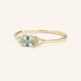 Celestia Green Sapphire Diamond Ring